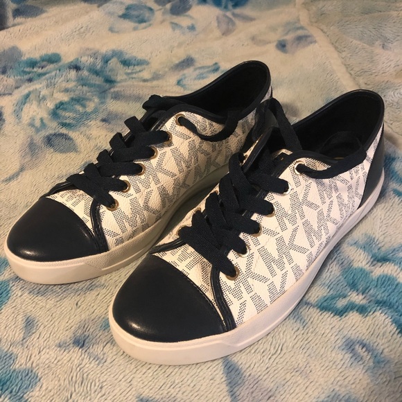 blue and white michael kors shoes
